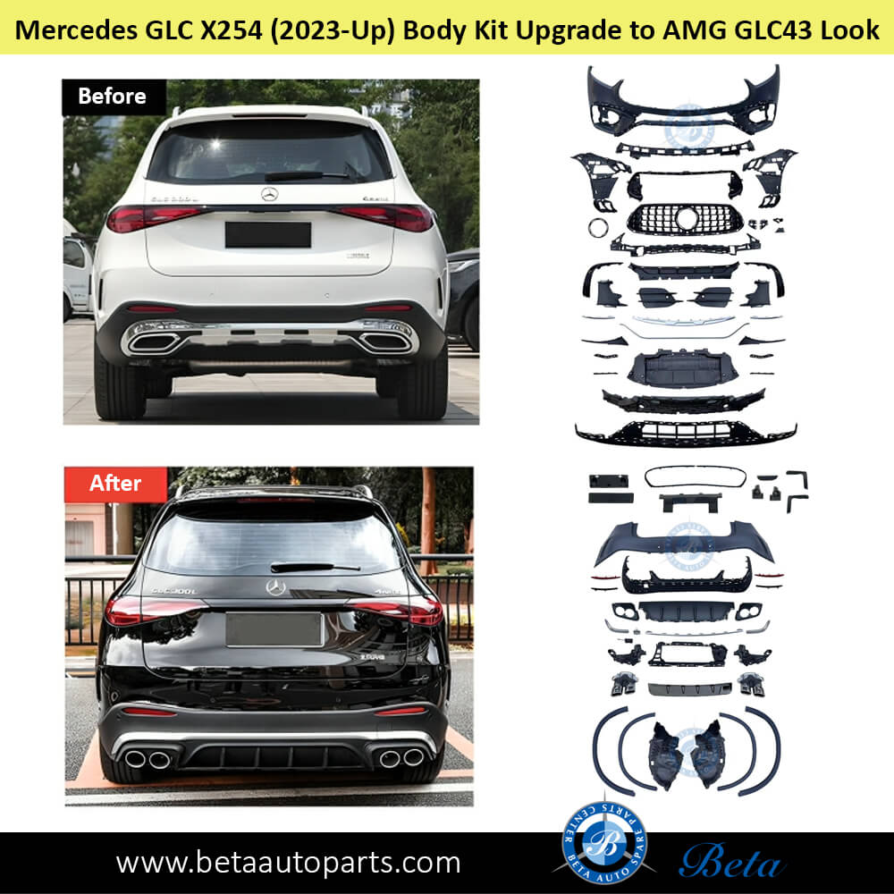 Body Kit Upgrade to GLC43 Look for Mercedes GLC X254 2023-Up models front side Body Kit Upgrade to GLC43 Look for Mercedes GLC X254 2023-Up models front side